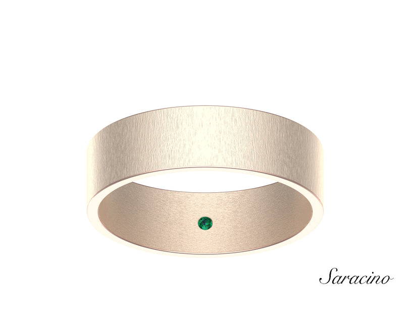 Brushed Wedding Band Rose Gold