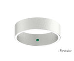 Brushed Wedding Band White Gold