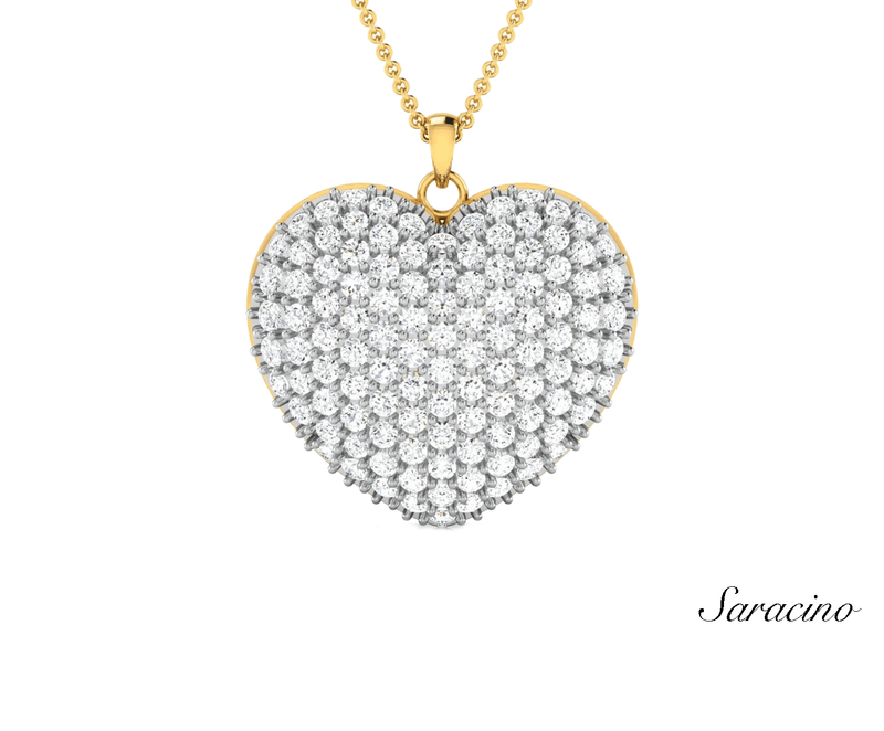 Bubble Diamond Heart Necklace