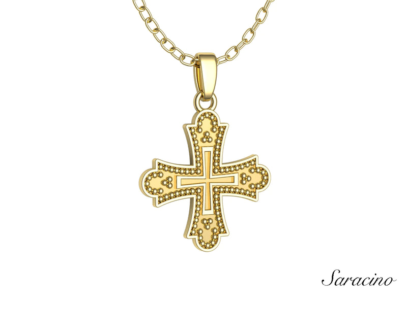 Classic Greek Gold Cross Pendant