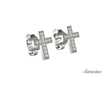 Diamond Cross Stud Earrings