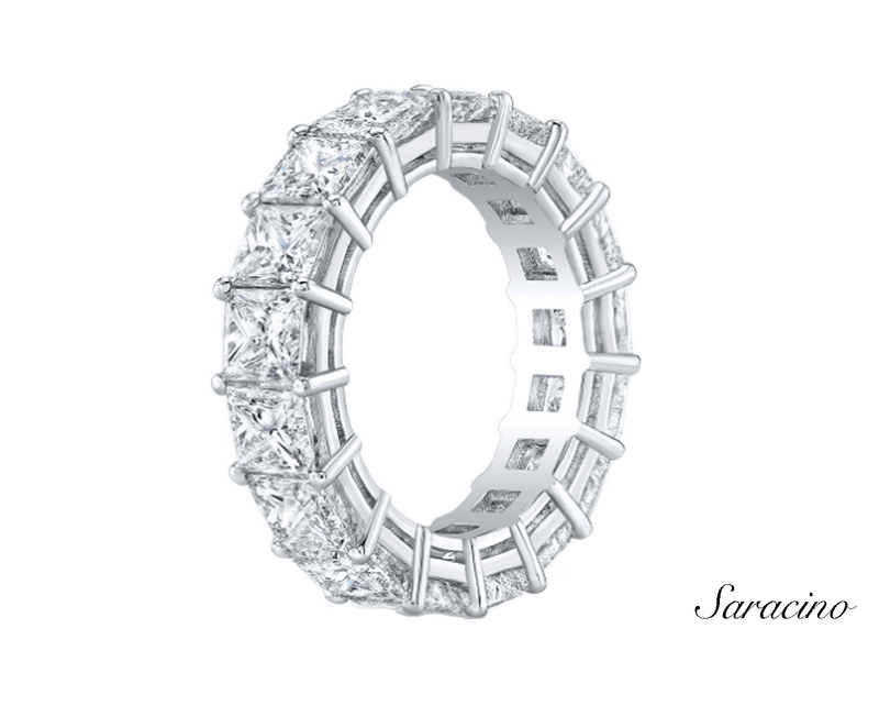 5.0ct Diamond Eternity Wedding Band (White Gold, Princess)