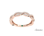 Diamond Infinity Half Eternity Wedding Band Rose Gold
