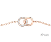 Diamond Interlocking Ring Bracelet 14K Rose Gold