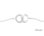 Diamond Interlocking Ring Bracelet 14K White Gold