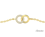 Diamond Interlocking Ring Bracelet 14K Yellow Gold