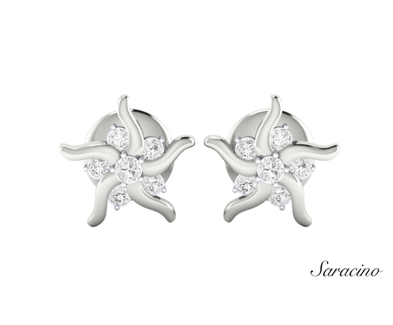 Starfish Diamond Stud Earrings