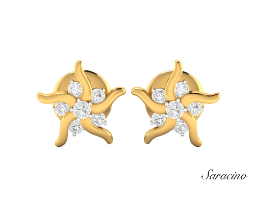 Starfish Diamond Stud Earrings