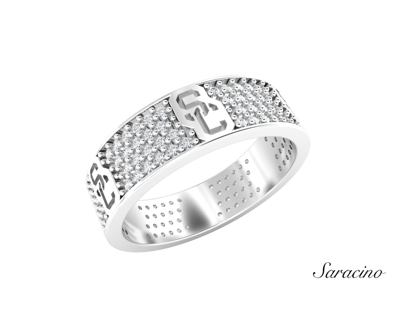 Diamond USC Repeating Ring 14K White Gold