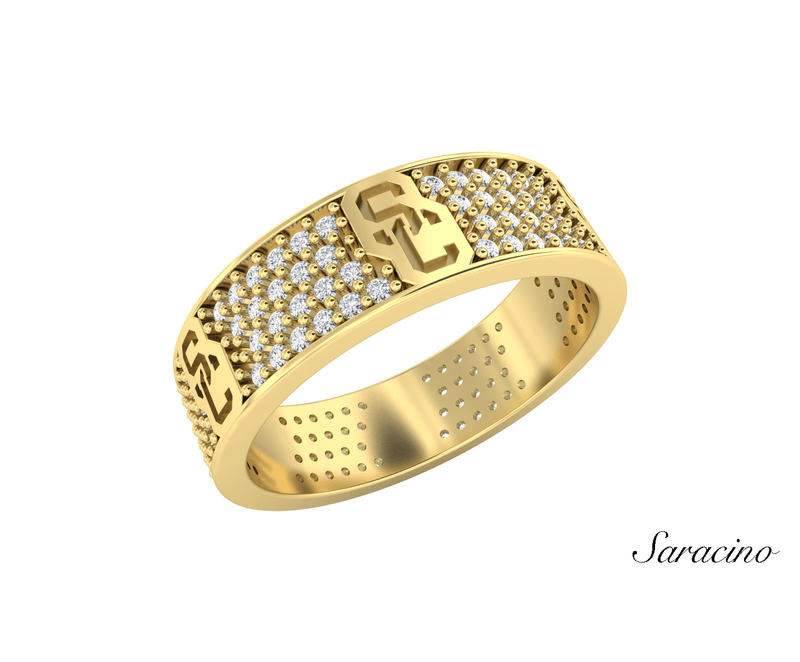 Diamond USC Repeating Ring 14K Yellow Gold