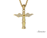 Diamond Winged Cross Pendant