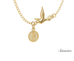 Mary and Dove Charm Necklace