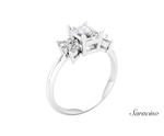 1.2ct Emerald Cut Diamond Engagement Ring w Marquise Sides