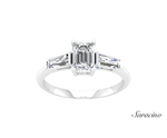 1.2ct Emerald Cut Diamond Engagement Ring w Baguette Sides