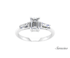 2.4ct Emerald Cut Diamond Engagement Ring w Baguette Sides