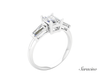 2.4ct Emerald Cut Diamond Engagement Ring w Baguette Sides