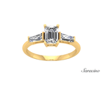2.4ct Emerald Cut Diamond Engagement Ring w Baguette Sides