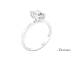 1.2ct Emerald Cut Diamond Engagement Ring w Hidden Halo