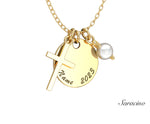 3 Charm Cross Necklace