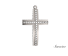 Gold Cross Pendant w Single Row of Diamonds (14K, White Gold, .38ct)