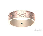 Honeycomb Wedding Band Rose Gold