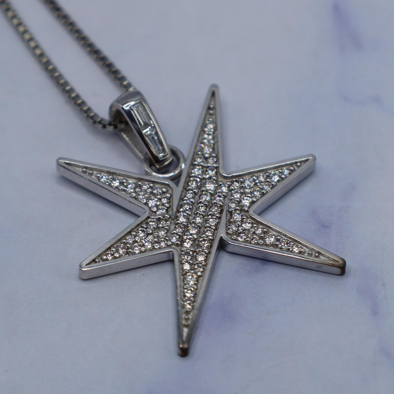 Round and Baguette Diamond Logo Pendant