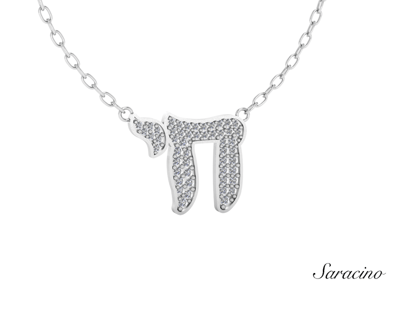 Micro Diamond Chai Necklace