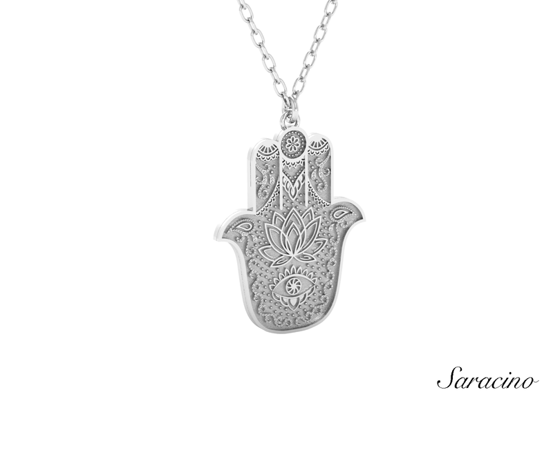 Floral Hamsa Pendant