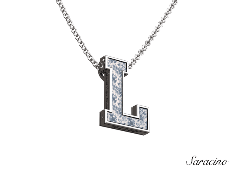 Loyola Navy Tie-Dye Enamel "L" Grad Pendant