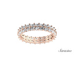 Marquise Diamond Arrow Eternity Wedding Band Rose Gold