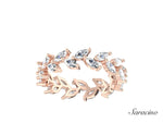 Marquise Diamond Thorn Eternity Wedding Band Rose Gold