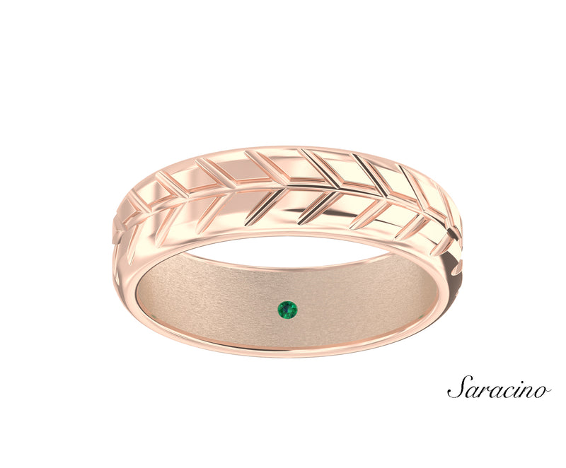 Moving Arrows Wedding Band Rose Gold