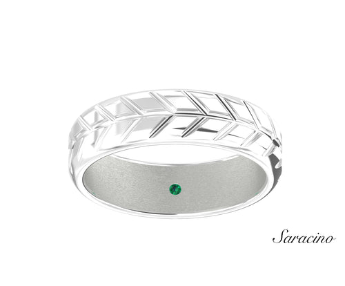 Moving Arrows Wedding Band White Gold