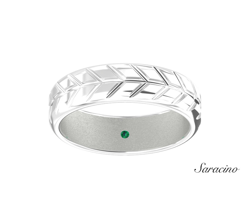 Moving Arrows Wedding Band White Gold