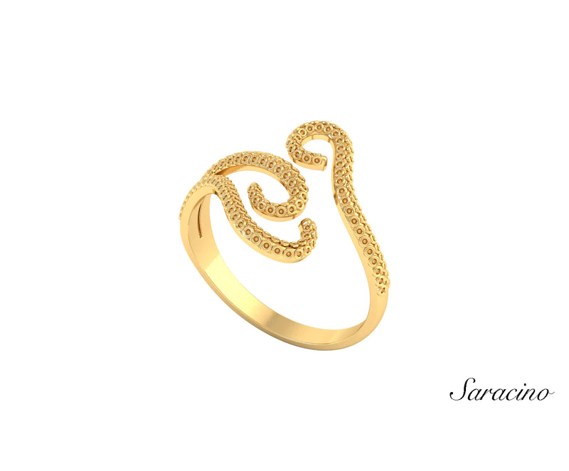 Octopus Tentacle Gold Ring