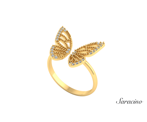 Open Butterfly Diamond Ring