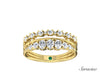 Oval Diamond 2 Row Floating Wedding Band Yellow Gold