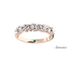 Pear Baguette and Round Diamond Cluster Half Eternity Wedding Band Rose Gold