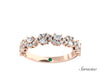 Pear Diamond Half Eternity Wedding Band w River Round Diamonds Rose Gold