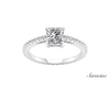 2.4ct Princess Cut Diamond Engagement Ring w Marquise Sides