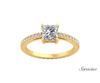 2.4ct Princess Cut Diamond Engagement Ring w Marquise Sides
