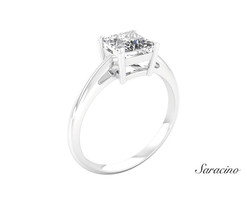 2.4ct Princess Cut Diamond Engagement Ring