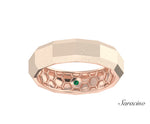 Rectangular Edged Wedding Band Rose Gold