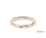 Repeating Round Diamond Wedding Band Rose Gold