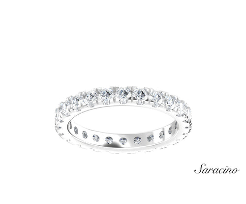 Repeating Round Diamond Wedding Band White  Gold