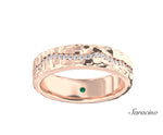 River of Diamonds Wedding Band Rose Gold