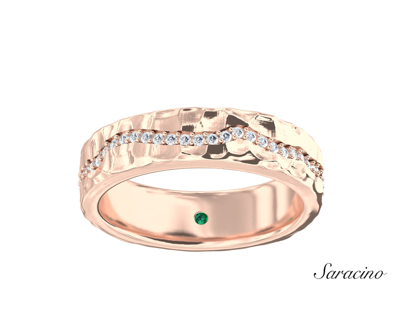 River of Diamonds Wedding Band Rose Gold