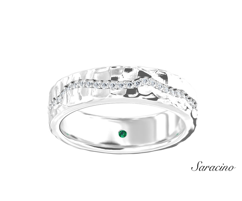 River of Diamonds Wedding Band White Gold