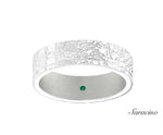 Rough Tree Bark Wedding Band White Gold