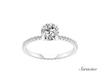 2.4ct Round Diamond Engagement Ring w Full Diamond Band